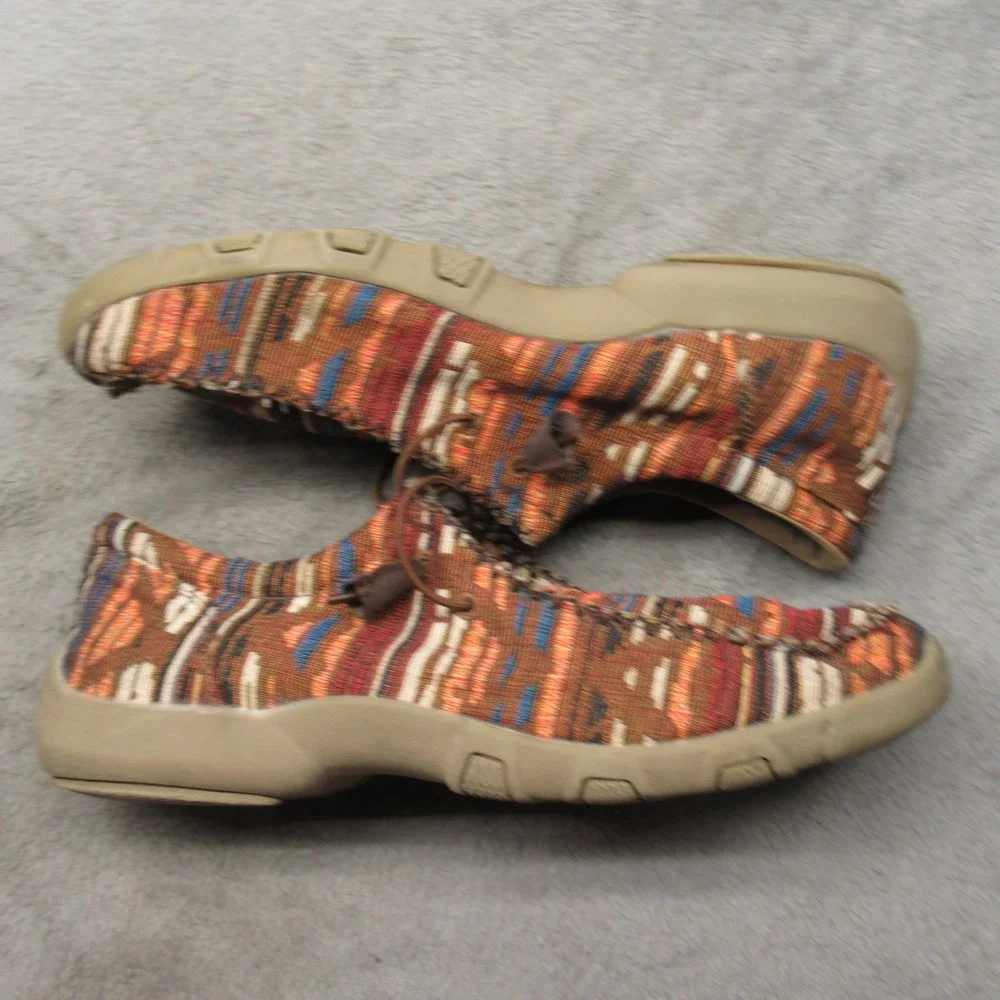 Roper Aztec Mens Shoes 9 Brown‎ Southwestern Slip On Lace-Up Shoes Loafer Casual